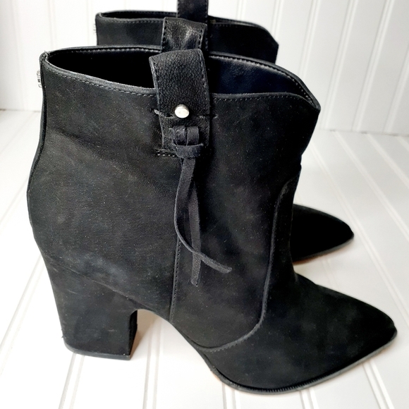 Sam Edelman Western Black Suede Leather Booties E876 - Picture 5 of 15